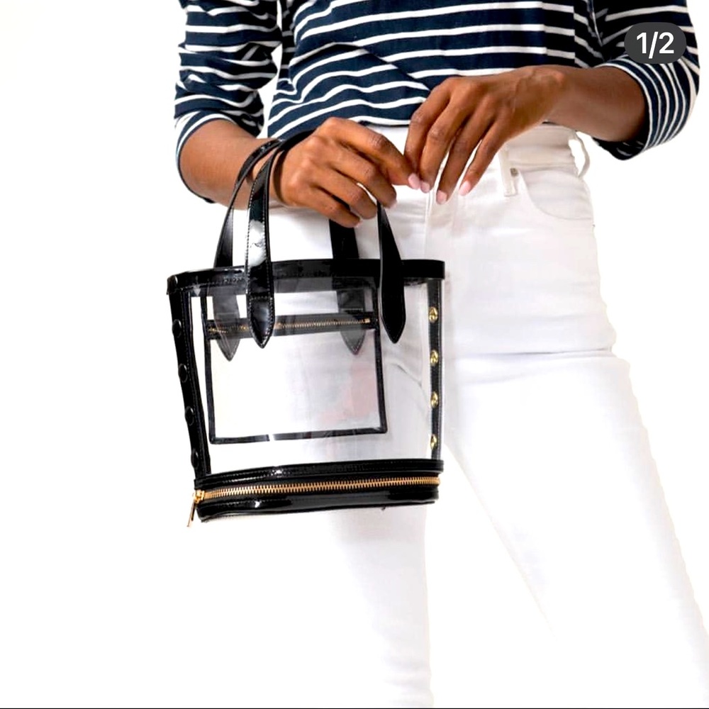 Translucent and Leather Designer Tote Bag by Neely & Chloe
